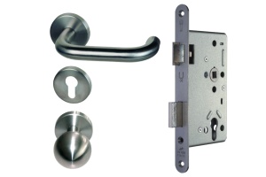 Panikové kování -sada pro dveře, klika/koule + zámek