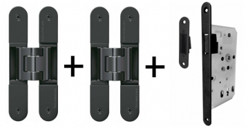 Tectus 340 3D černá - sada pantů a magnetického zámku EFB, černá barva