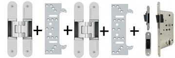 Tectus 340 3D F1 - sada pantů + plechů 340 FZ pro obložkovou zárubeň a magnetického zámku EFB